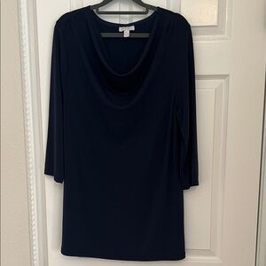 Charter Club Deep Blue Cowl Neck Top
